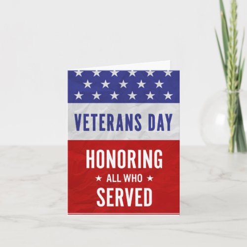 Veterans Day - Honoring all who served 