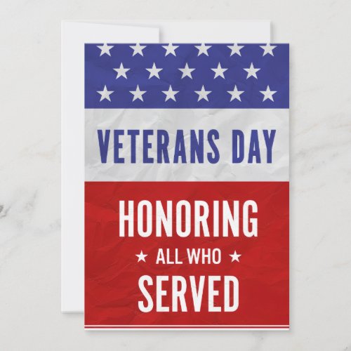 Veterans Day - Honoring all who served 