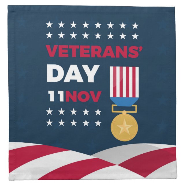 Veterans Day - Honoring all who served  Cloth Napkin (Front)