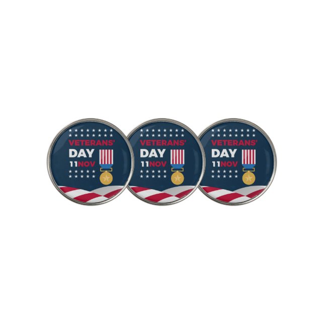 Veterans Day - Honoring all who served  Golf Ball Marker (3 Up)