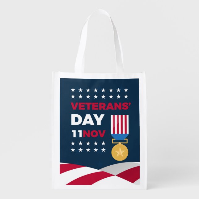 Veterans Day - Honoring all who served  Grocery Bag (Front)