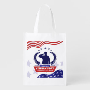 Veterans Day - Honoring all who served  Grocery Bag