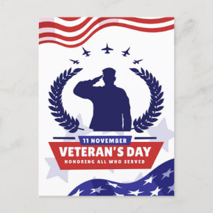 Veterans Day - Honoring all who served Holiday Postcard