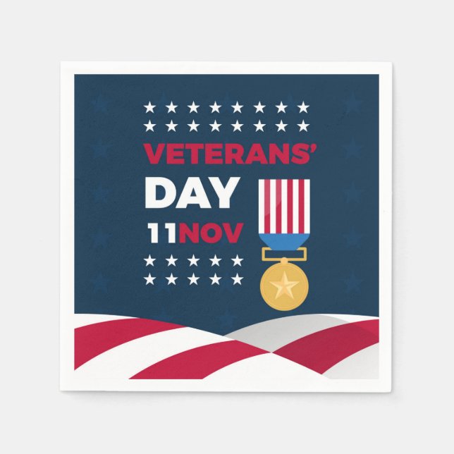 Veterans Day - Honoring all who served  Napkins (Front)