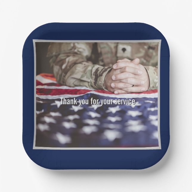 Veterans Day - Honoring all who served  Paper Plates (Front)