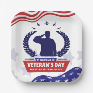Veterans Day - Honoring all who served  Paper Plates