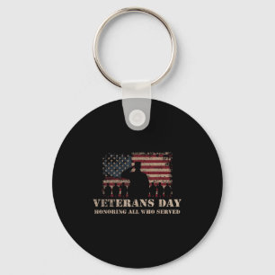 Veterans Day Honoring All Who Served Patriotic Fla Keychain
