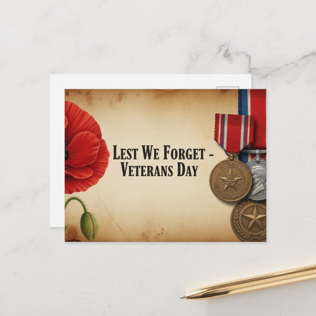 Veterans Day - Honoring all who served Postcard (Front/Back In Situ)