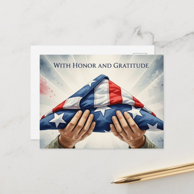 Veterans Day - Honoring all who served Postcard (Front/Back In Situ)
