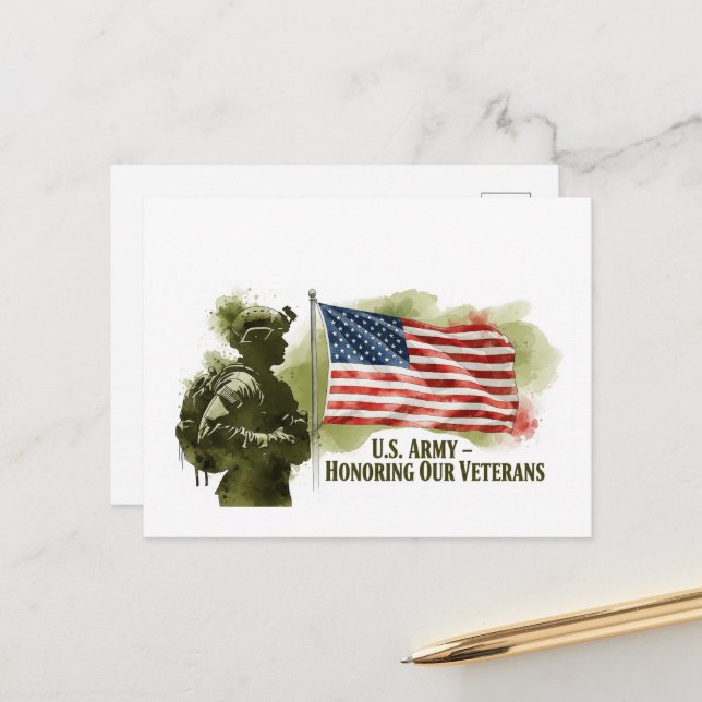 Veterans Day - Honoring all who served Postcard (Front/Back In Situ)