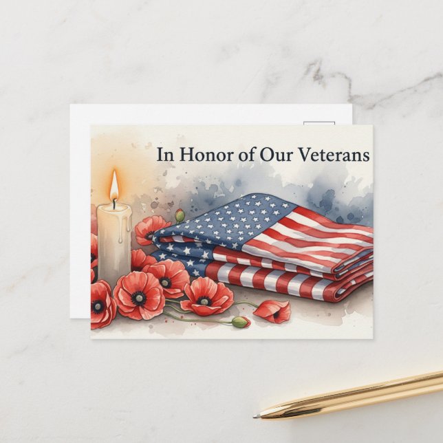 Veterans Day - Honoring all who served Postcard (Front/Back In Situ)