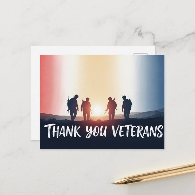 Veterans Day - Honoring all who served Postcard (Front/Back In Situ)