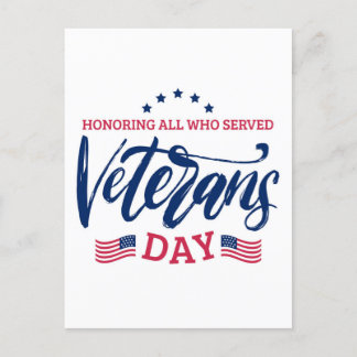 Veterans Day - Honoring all who served Postcard