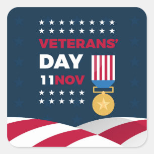 Veterans Day - Honoring all who served Square Sticker