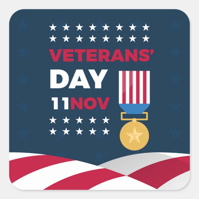 Veterans Day - Honoring all who served  Square Sticker (Front)