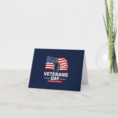 Veterans Day _ Honoring all who served  Thank You Card