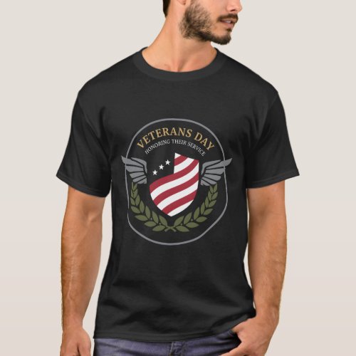 Veterans Day Honoring Service Shield Wings