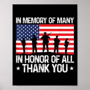 Veterans Day In Honor Of All Veteran Memorial Day Poster
