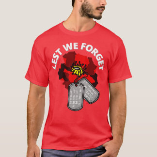 Veterans Day Lest We Forget Red Poppy Flower USA M T-Shirt