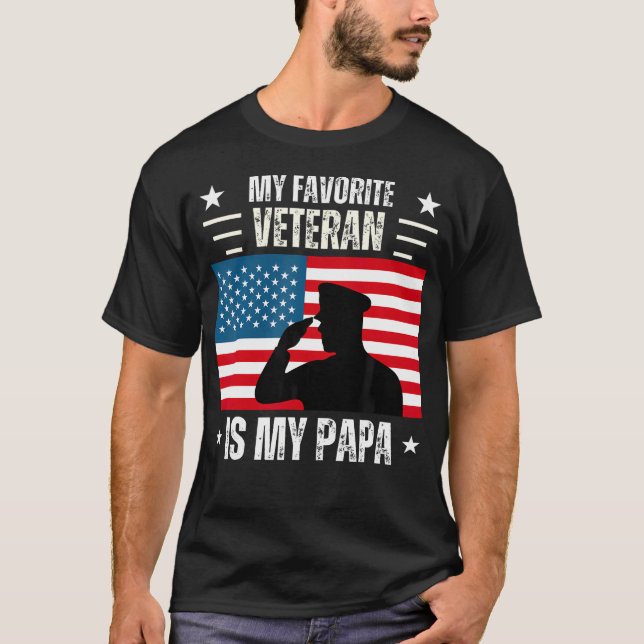 Veterans Day Military My Favorite Veteran Is My Pa T-Shirt (Front)