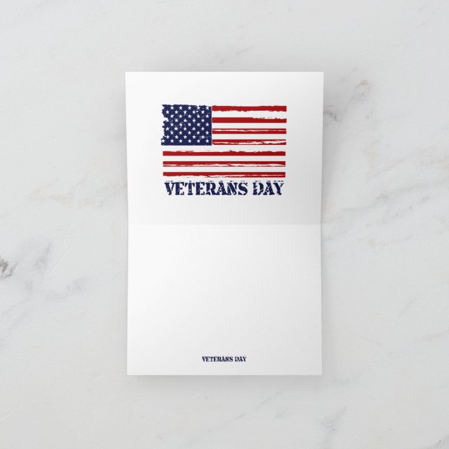 Veterans Day & Morse Code Letterpress Thank You Card (Inside)