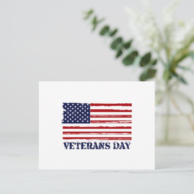Veterans Day & Morse Code Postcard (Standing Front)