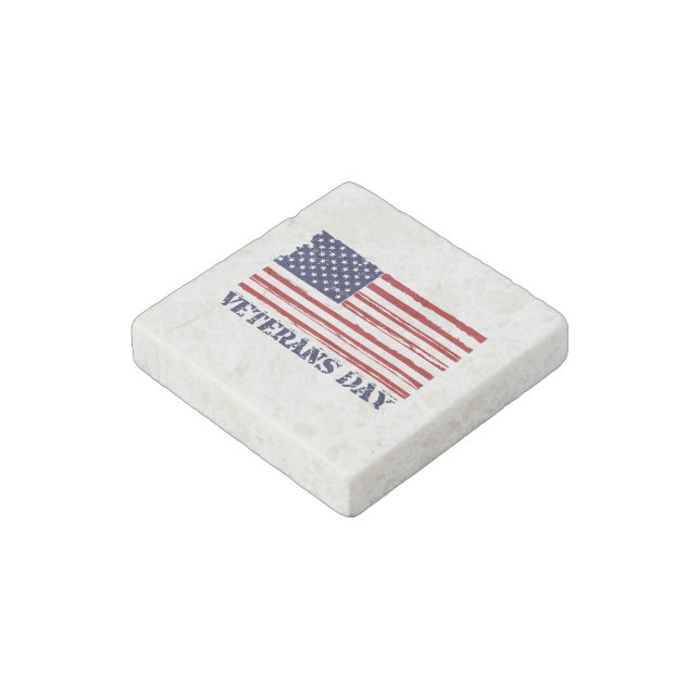 Veterans Day & Morse Code Stone Magnet (Angled)