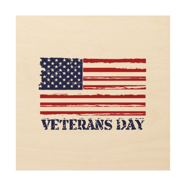 Veterans Day & Morse Code Wood Wall Art (Front)
