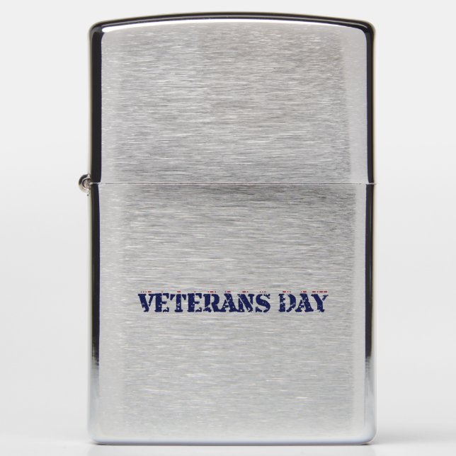 Veterans Day & Morse Code Zippo Lighter (Front)