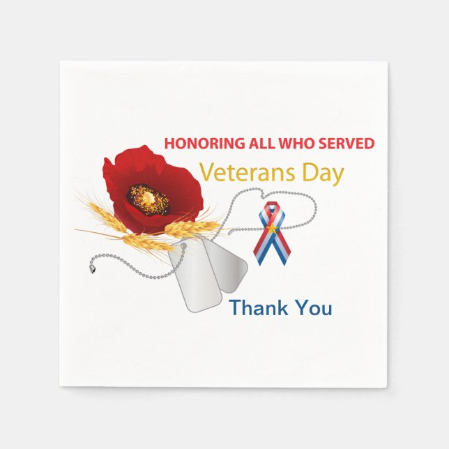Veterans Day Napkins (Front)