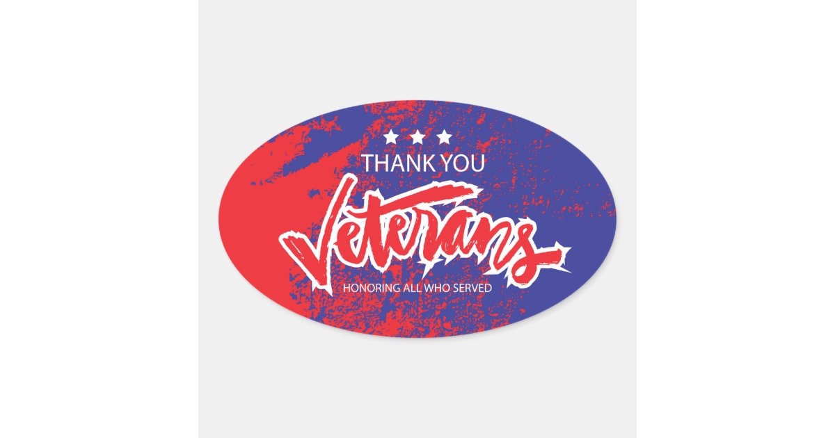 Veterans Day Oval Sticker | Zazzle