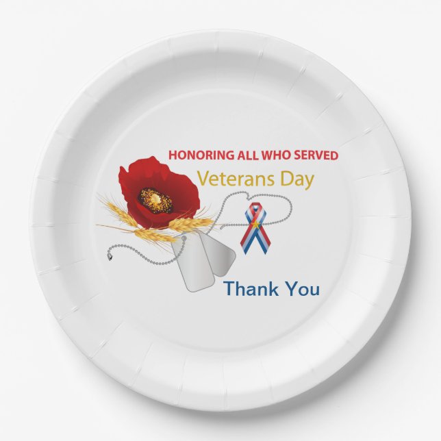 Veterans Day Paper Plates (Front)