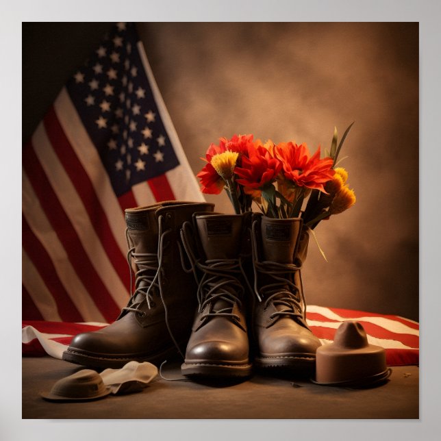 Veterans Day patriotic digital print poster (Front)