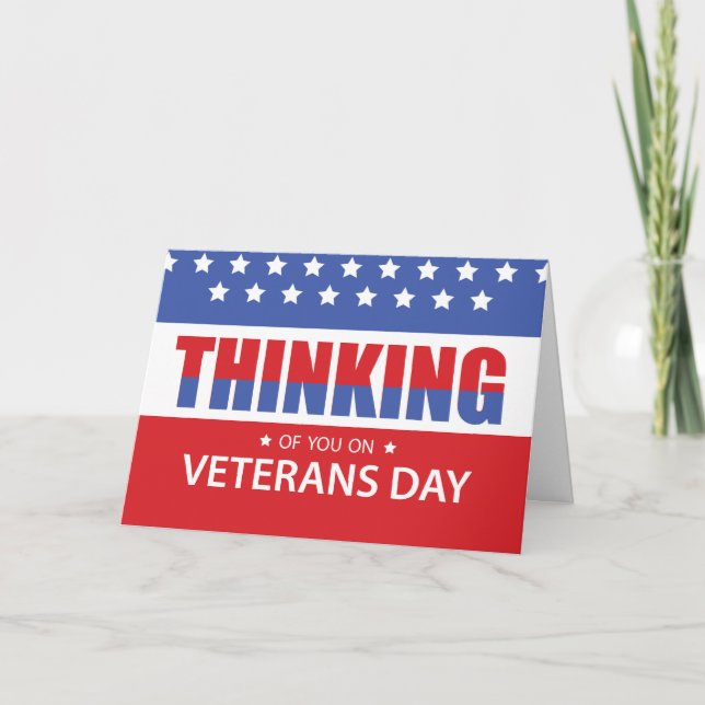 Veterans Day Patriotic Military Thinking of You Card (Front)