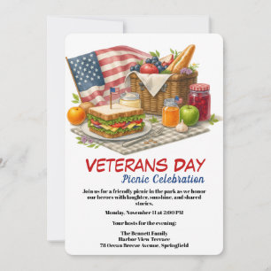 Veterans Day   Picnic Celebration Invitation