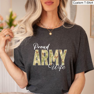 Veterans Day Proud Army Wife Black Military T-Shirt