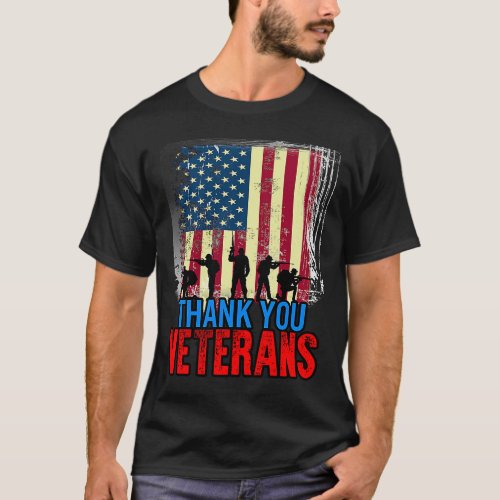 Veterans Day Red Poppy Flower Thank You American U T_Shirt