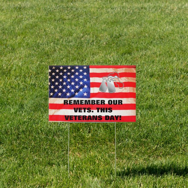 VETERANS DAY REMEMBER VETS  SIGN (Insitu)