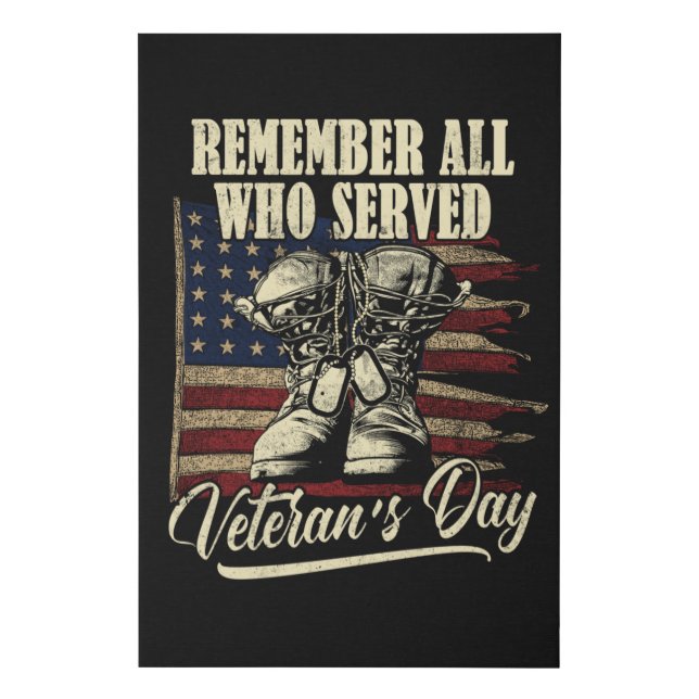 Veterans Day Remembrance Faux Canvas Print (Front)