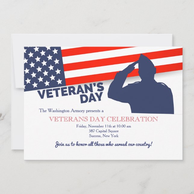 Veteran's Day Salute Invitation (Front)