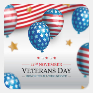 Veterans Day Square Sticker