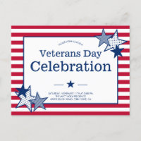 Veterans Day Stars Stripes Modern Patriotic Party 