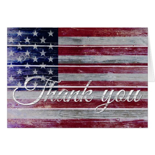 Veteran's Day Thank You, American Flag on Distress Card | Zazzle.com