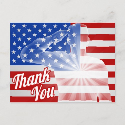 Veterans Day Thank You American Flag Postcard