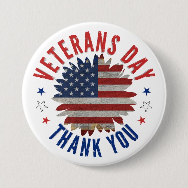 VETERANS DAY THANK YOU  BUTTON (Front)