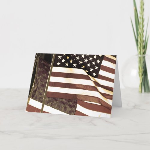 Veterans Day Thank You for Your Service Flag Card