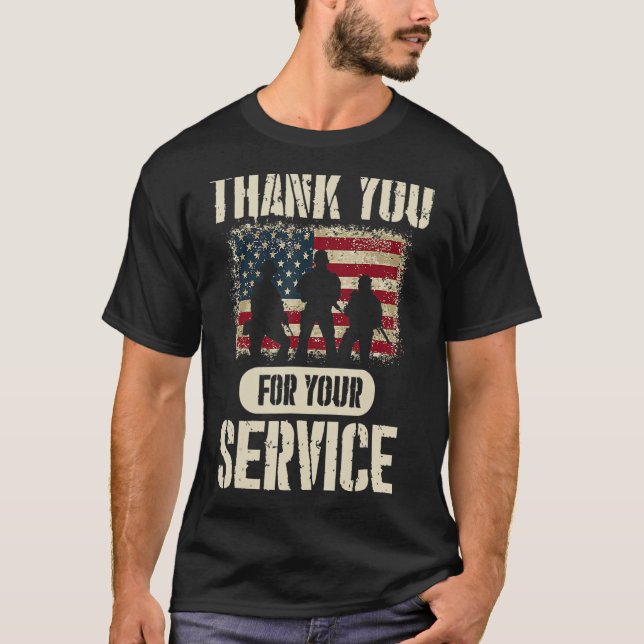 Veterans Day Thank You For Your Service  Patriotic T-Shirt (Front)