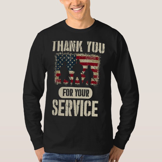 Veterans Day Thank You For Your Service  Patriotic T-Shirt (Front)