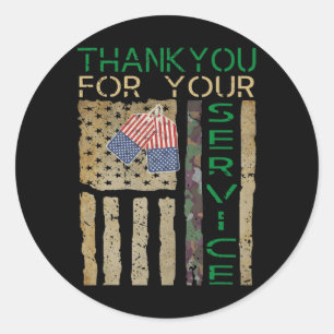 Veterans Day Thank You for your Service Soldier Ca Classic Round Sticker