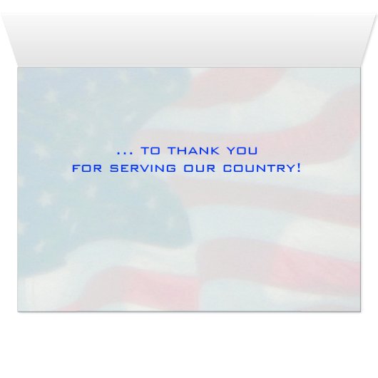 Veterans Day, Thank You - Military Greeting Card (Inside Horizontal (Bottom))
